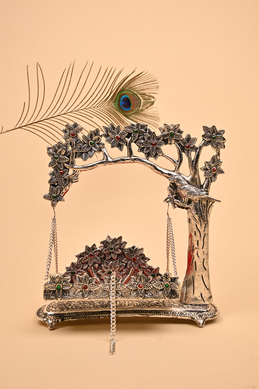 German Silver Bird Jula – Traditional Decorative Swing Showpiece