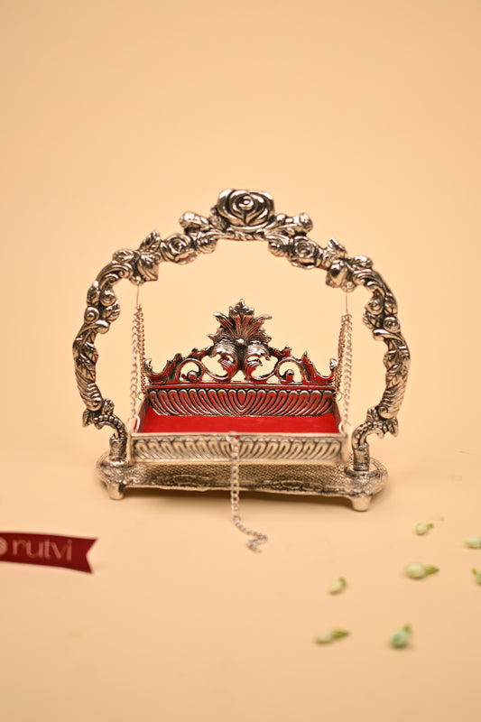 German Silver Rose Jula – Handcrafted Decorative Swing Showpiece