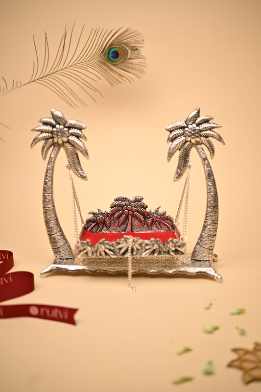 German Silver Coconut Jula – Handcrafted Traditional Swing Showpiece