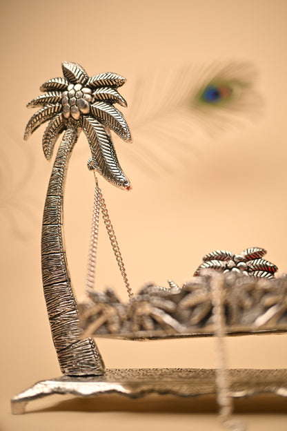 German Silver Coconut Jula – Handcrafted Traditional Swing Showpiece