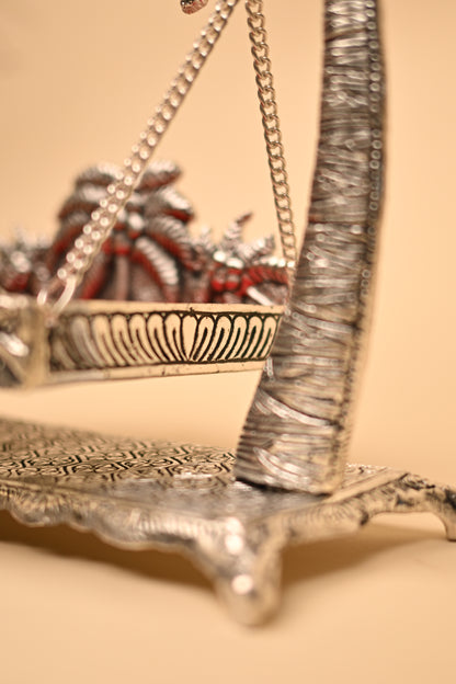German Silver Coconut Jula – Handcrafted Traditional Swing Showpiece