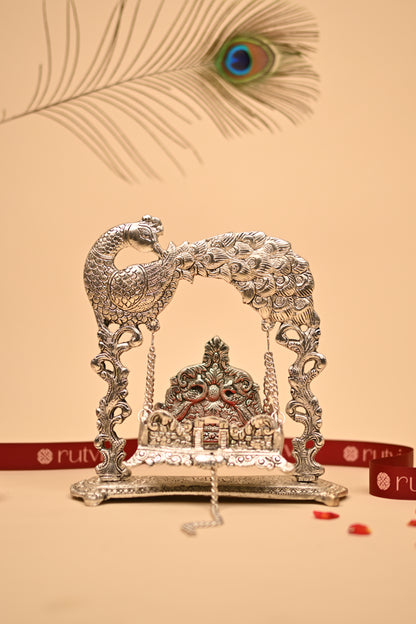 German Silver Peacock Jula – Handcrafted Traditional Swing Showpiece