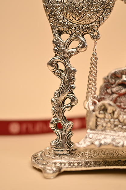 German Silver Peacock Jula – Handcrafted Traditional Swing Showpiece