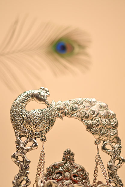 German Silver Peacock Jula – Handcrafted Traditional Swing Showpiece