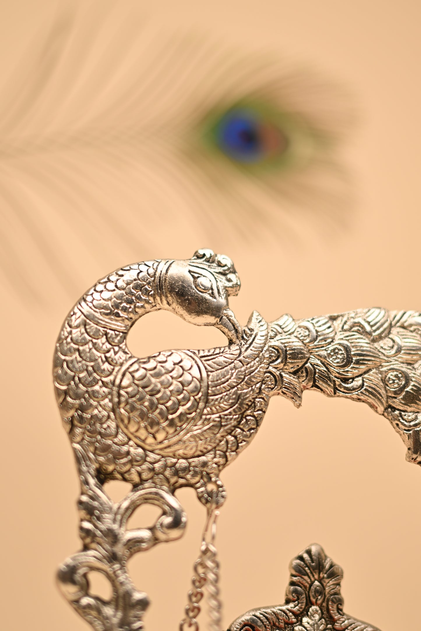 German Silver Peacock Jula – Handcrafted Traditional Swing Showpiece