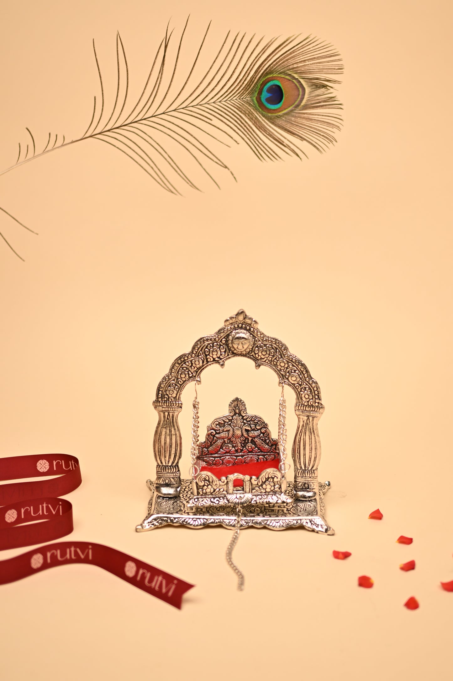 German Silver Suryadev Jula – Handcrafted Traditional Swing Showpiece