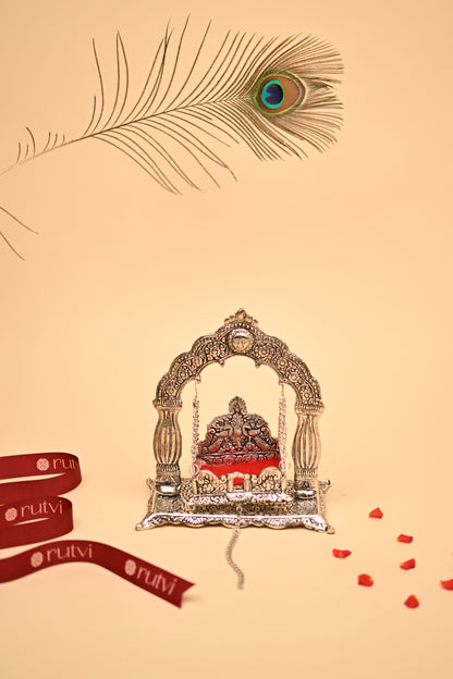 German Silver Suryadev Jula – Handcrafted Traditional Swing Showpiece