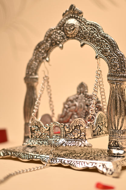 German Silver Suryadev Jula – Handcrafted Traditional Swing Showpiece