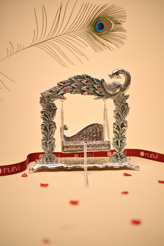 German Silver Peacock Jula – Traditional Handcrafted Swing Showpiece
