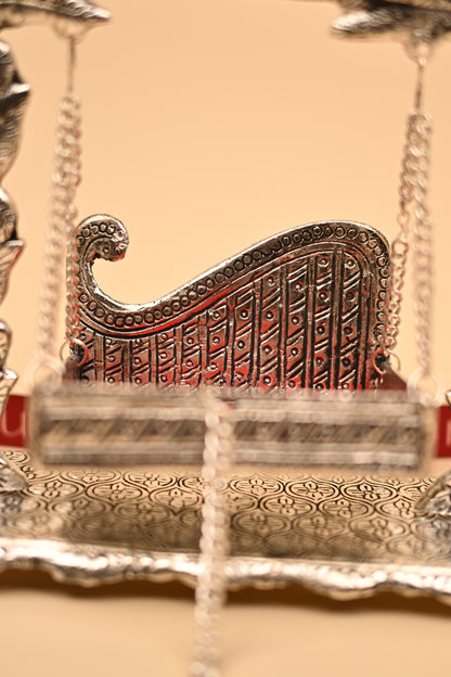 German Silver Peacock Jula – Traditional Handcrafted Swing Showpiece