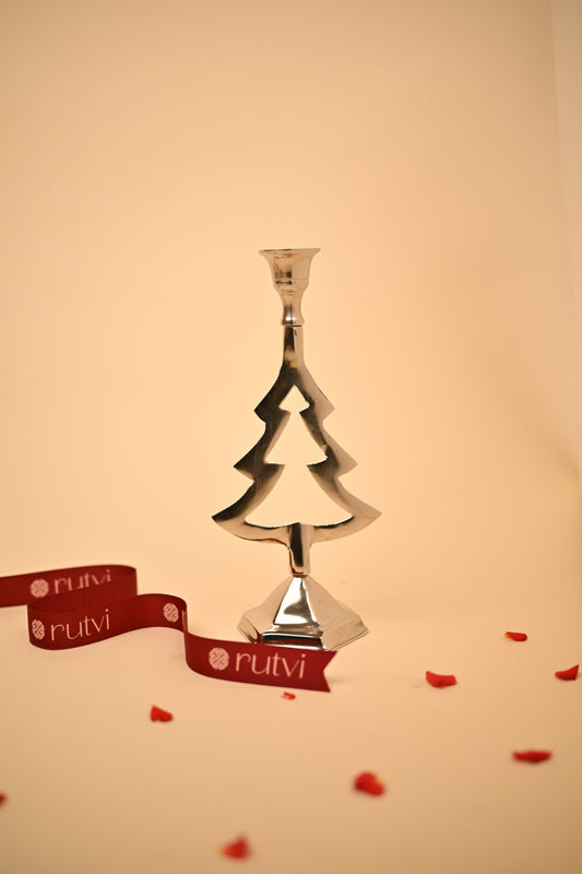 German Silver Christmas Candle Stand – Handcrafted Festive Home Décor