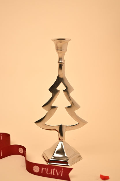 German Silver Christmas Candle Stand – Handcrafted Festive Home Décor