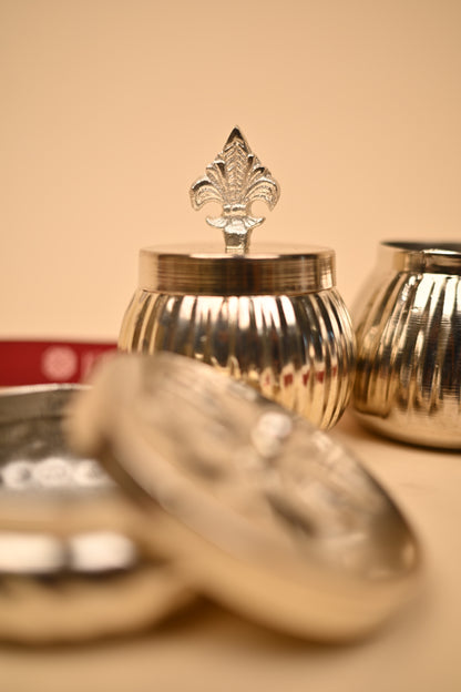 German Silver Storage Containers Set – Handcrafted Decorative & Functional Storage