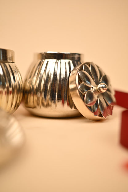 German Silver Storage Containers Set – Handcrafted Decorative & Functional Storage