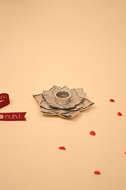 German Silver Tea Light Candle Holder – Handcrafted Decorative Candle Stand