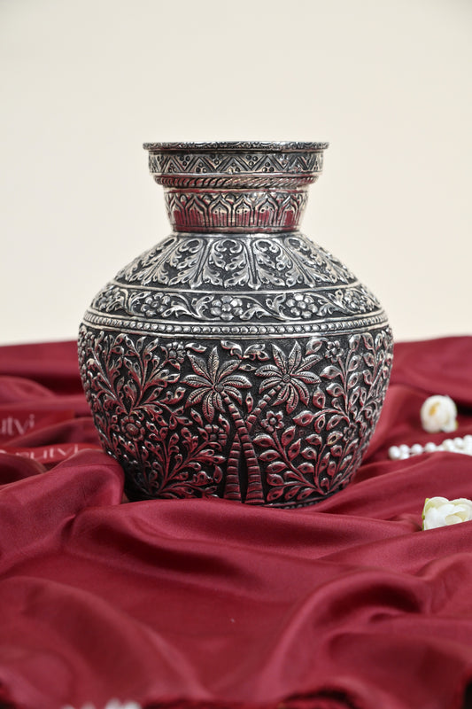 German Silver Vintage Decorative Flower Vase – Traditional Home Décor Accent Vase