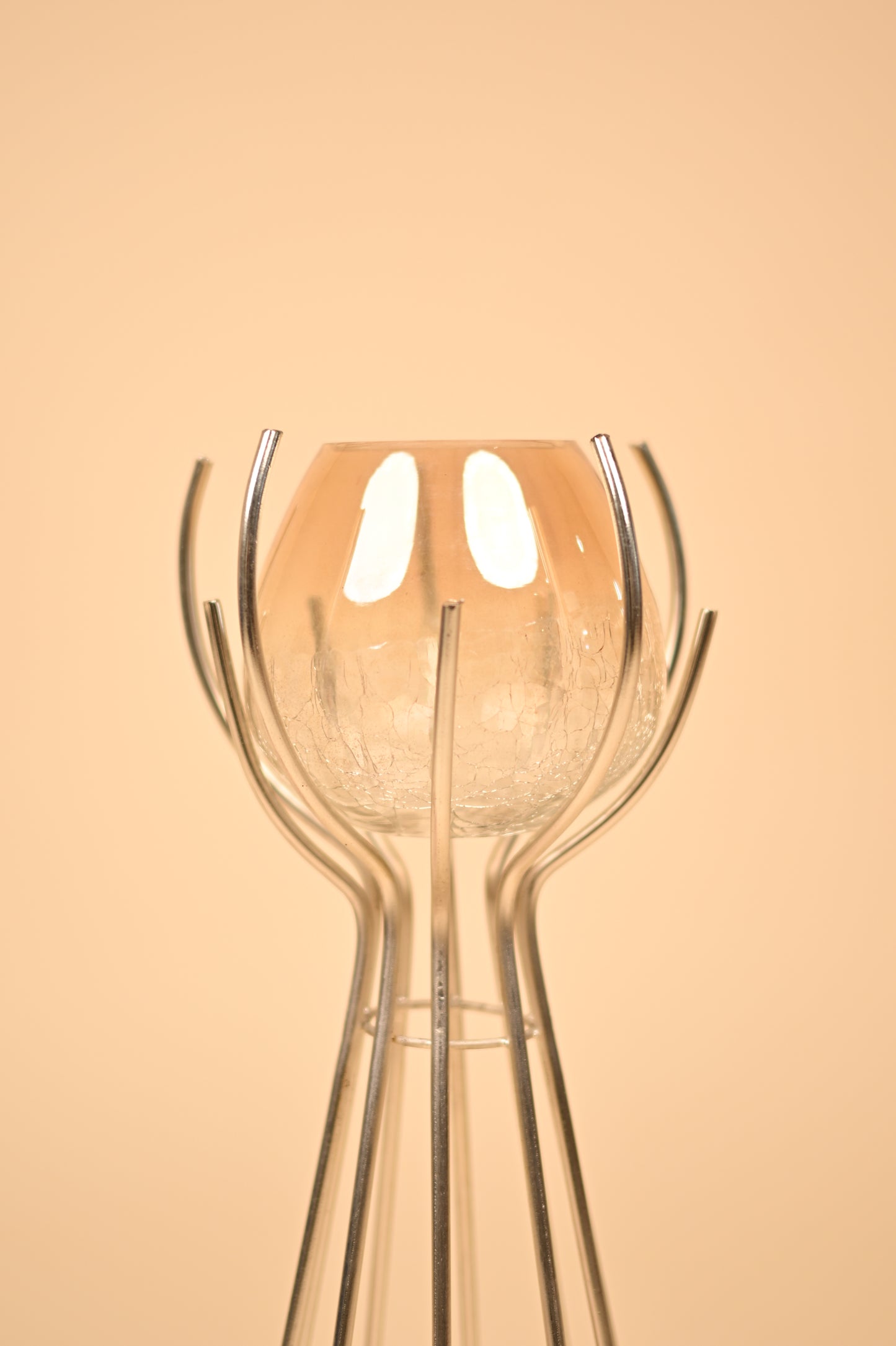 German Silver Glass Tea Light Holder – Handcrafted Decorative Candle Stand