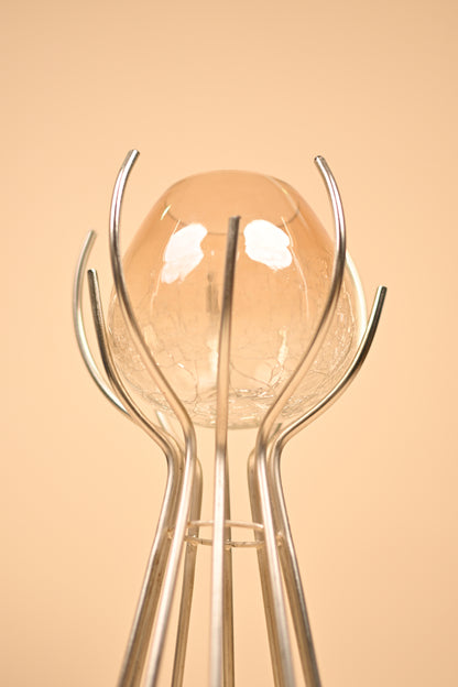 German Silver Glass Tea Light Holder – Handcrafted Decorative Candle Stand