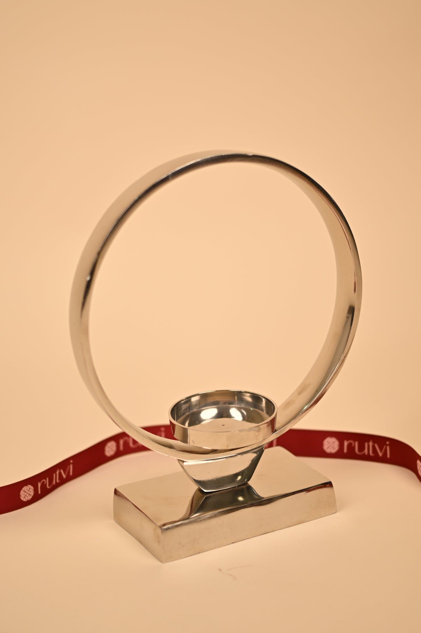 German Silver Circle Candle Holder Set – Handcrafted Decorative Candle Stands (Big & Small)