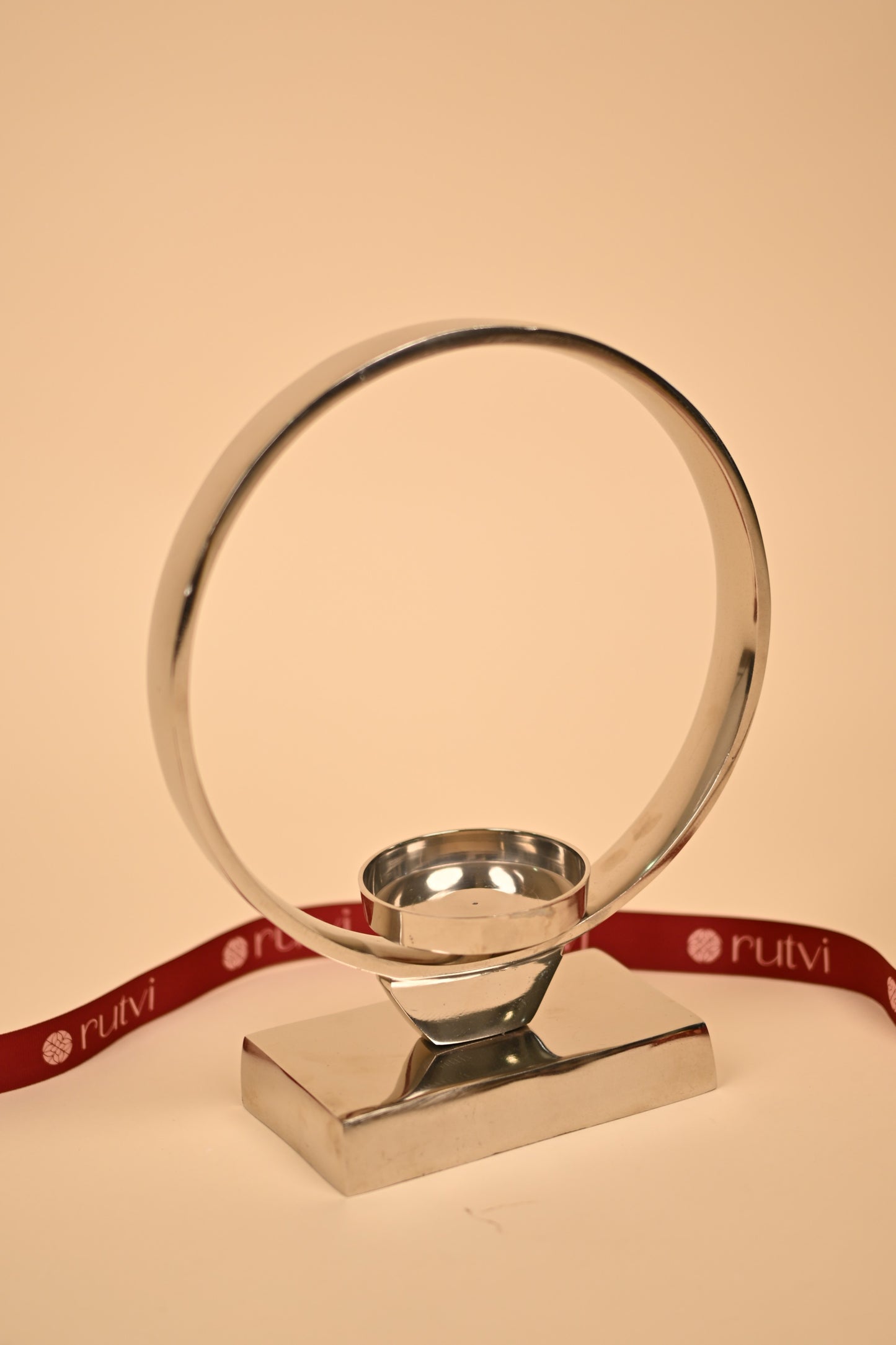 German Silver Circle Candle Holder Set – Handcrafted Decorative Candle Stands (Big & Small)