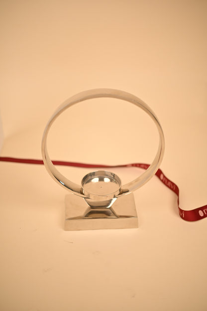 German Silver Circle Candle Holder Set – Handcrafted Decorative Candle Stands (Big & Small)