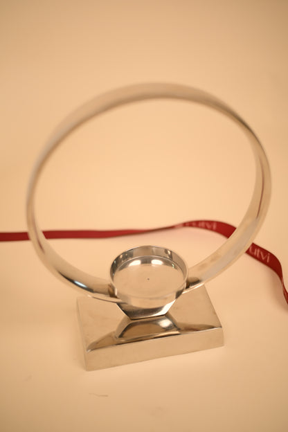 German Silver Circle Candle Holder Set – Handcrafted Decorative Candle Stands (Big & Small)