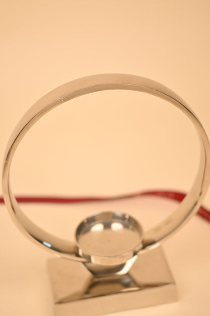 German Silver Circle Candle Holder Set – Handcrafted Decorative Candle Stands (Big & Small)