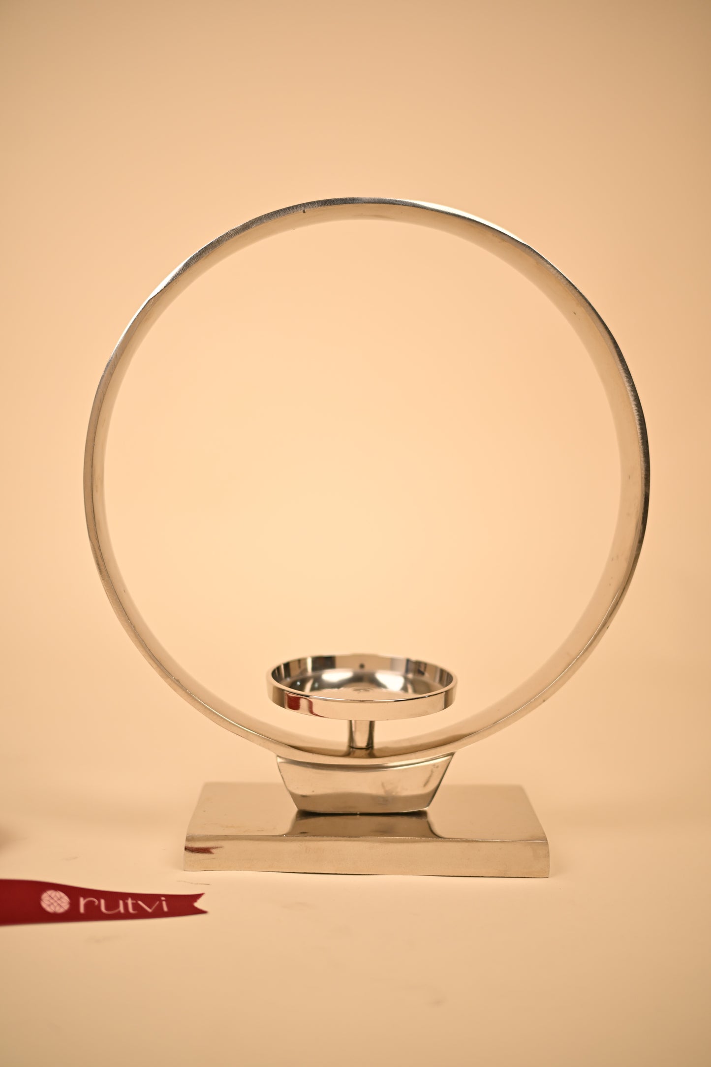 German Silver Circle Candle Holder Set – Handcrafted Decorative Candle Stands (Big & Small)