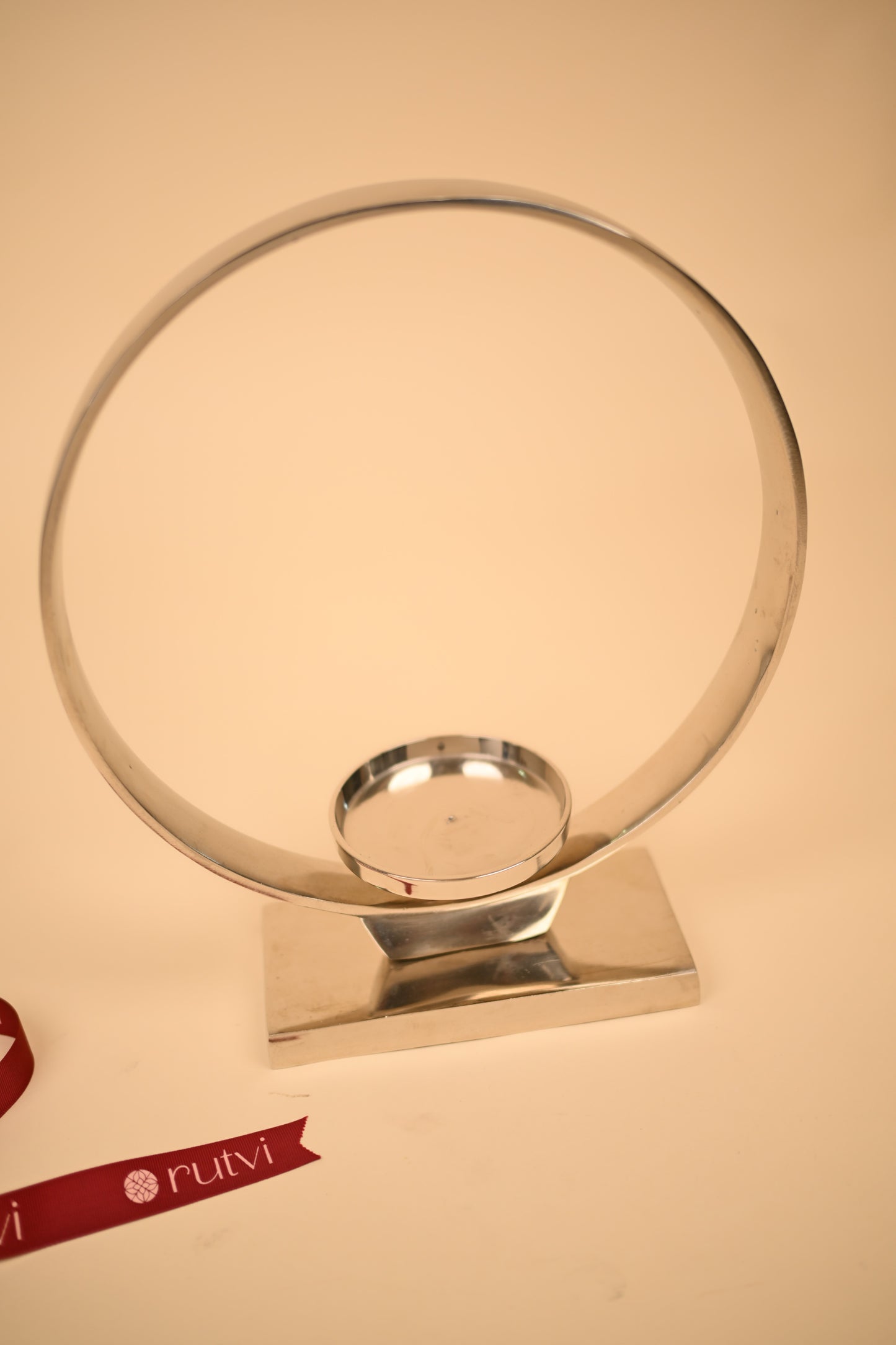 German Silver Circle Candle Holder Set – Handcrafted Decorative Candle Stands (Big & Small)