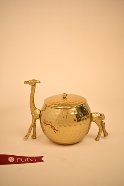 German Silver Giraffe Container – Handcrafted Decorative Storage Box