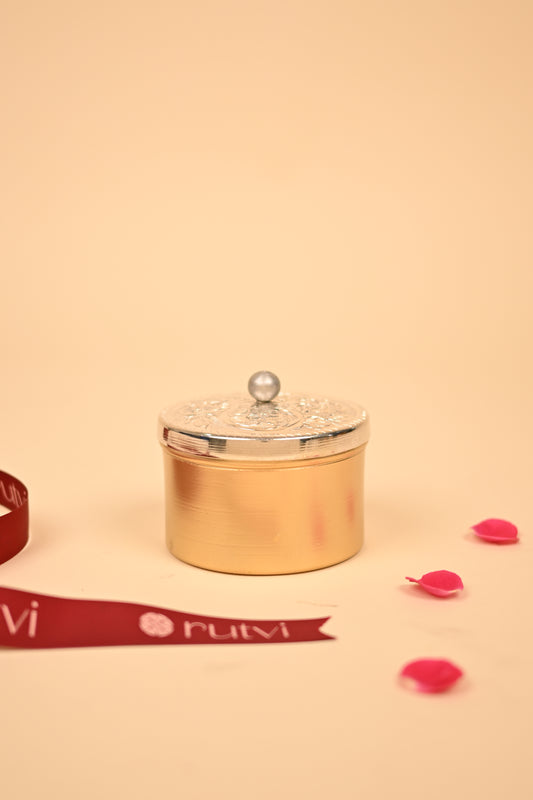 German Silver Dry Fruit Container – Handcrafted Decorative Storage Box