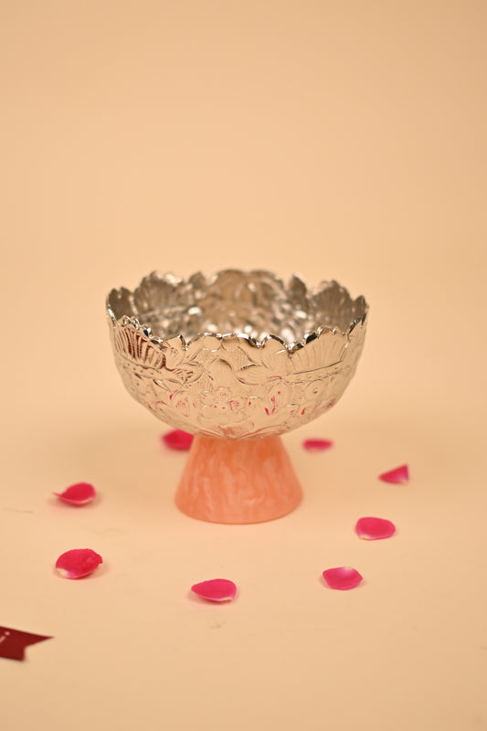German Silver Fruit Bowl with Resin Base – Handcrafted Decorative Bowl (Big & Small)