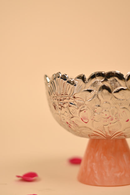 German Silver Fruit Bowl with Resin Base – Handcrafted Decorative Bowl (Big & Small)