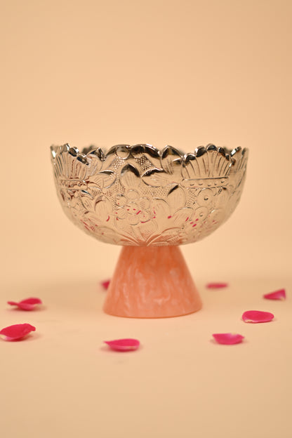 German Silver Fruit Bowl with Resin Base – Handcrafted Decorative Bowl (Big & Small)