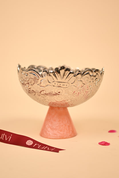 German Silver Fruit Bowl with Resin Base – Handcrafted Decorative Bowl (Big & Small)