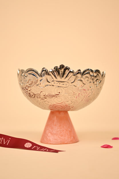 German Silver Fruit Bowl with Resin Base – Handcrafted Decorative Bowl (Big & Small)