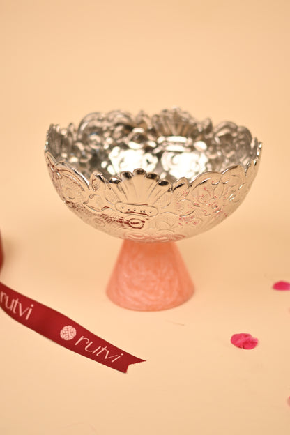 German Silver Fruit Bowl with Resin Base – Handcrafted Decorative Bowl (Big & Small)