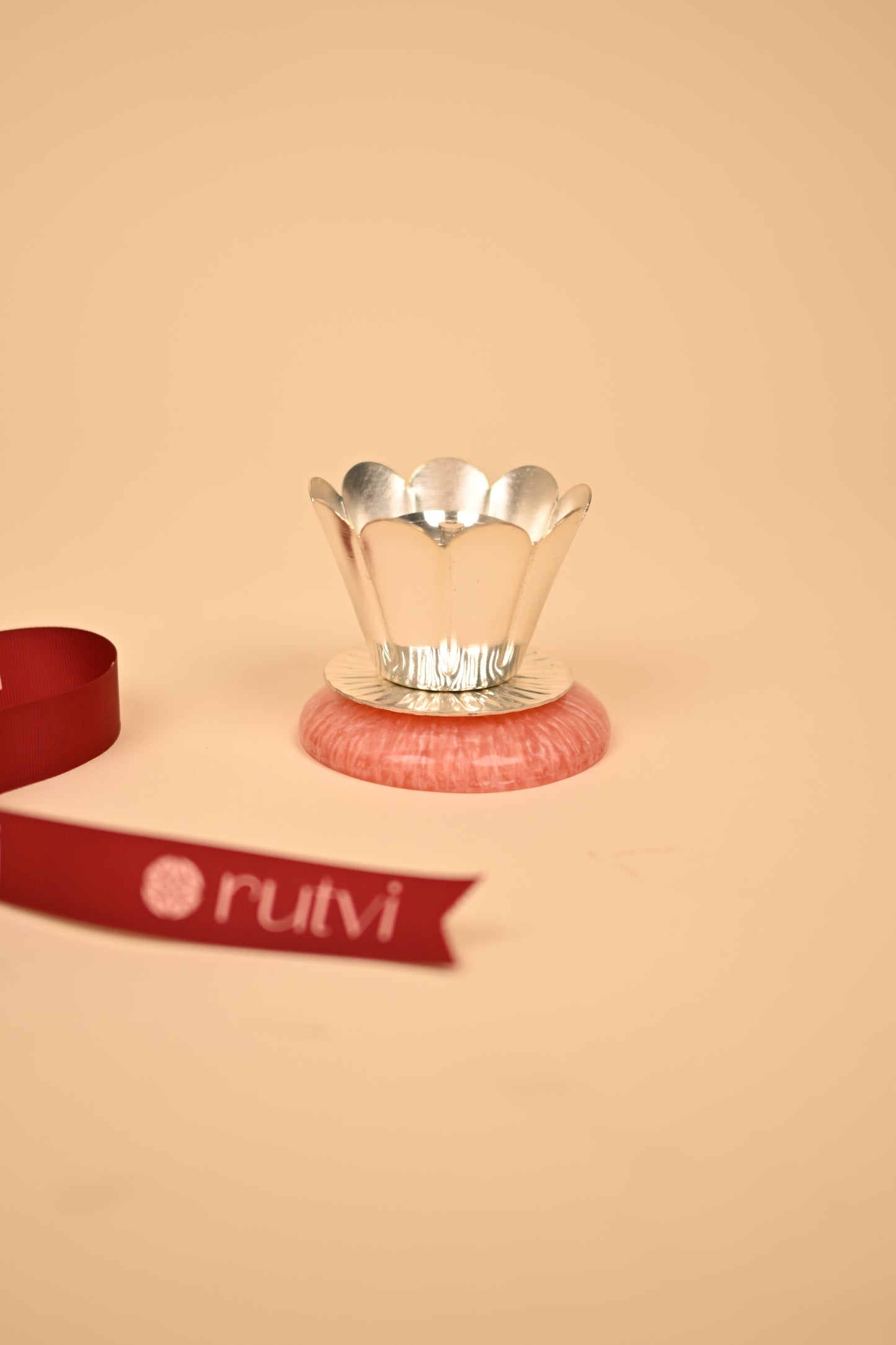 German Silver Diya with Resin Base – Handcrafted Festive & Pooja Essential