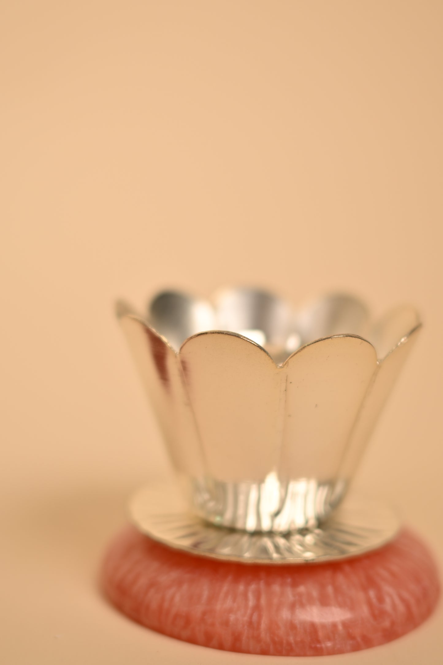 German Silver Diya with Resin Base – Handcrafted Festive & Pooja Essential