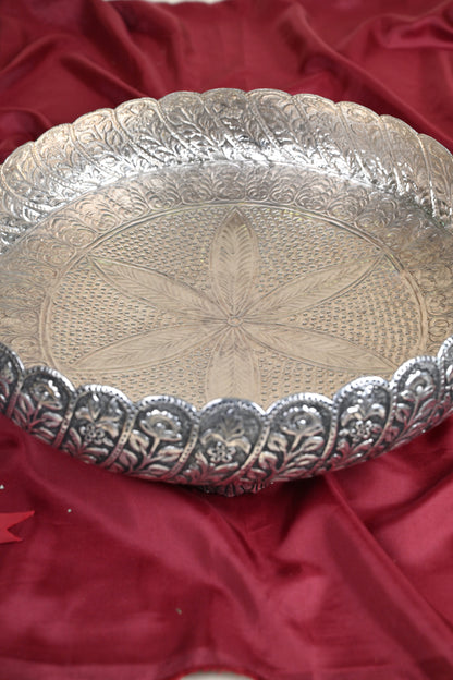 Large Handcrafted German Silver Urli Bowl – Traditional Decorative Centerpiece for Festive & Pooja Decor
