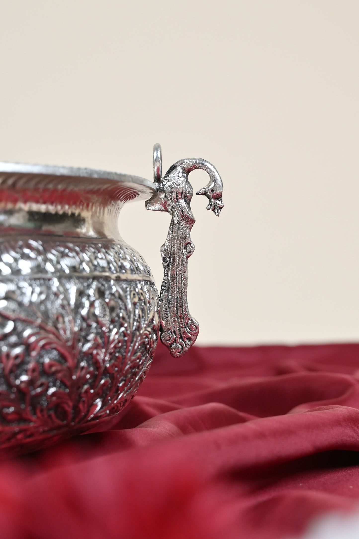 Large Handcrafted German Silver Urli Bowl – Traditional Decorative Centerpiece for Festive & Pooja Decor