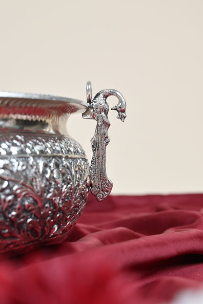 Large Handcrafted German Silver Urli Bowl – Traditional Decorative Centerpiece for Festive & Pooja Decor