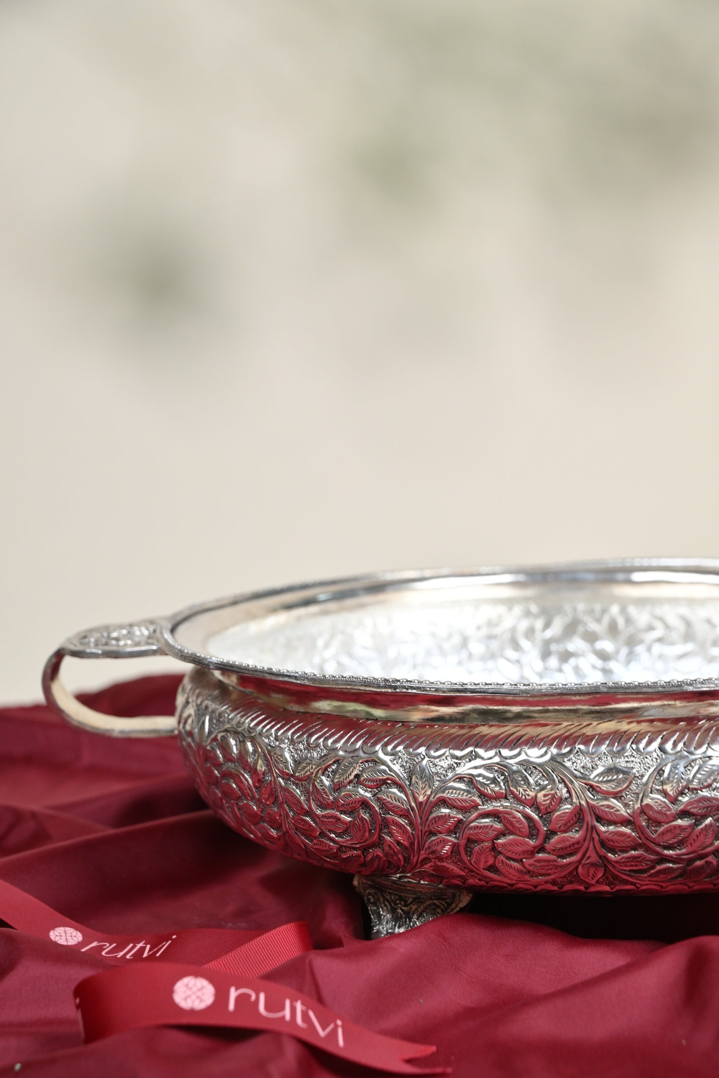 Extra Large Handcrafted German Silver Urli Bowl – Grand Traditional Decorative Centerpiece for Festive & Pooja Decor