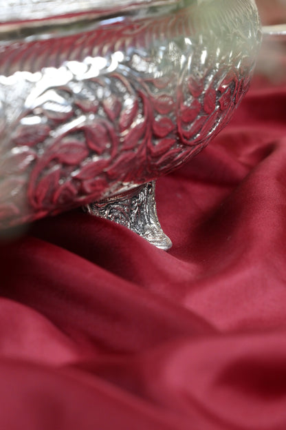 Extra Large Handcrafted German Silver Urli Bowl – Grand Traditional Decorative Centerpiece for Festive & Pooja Decor