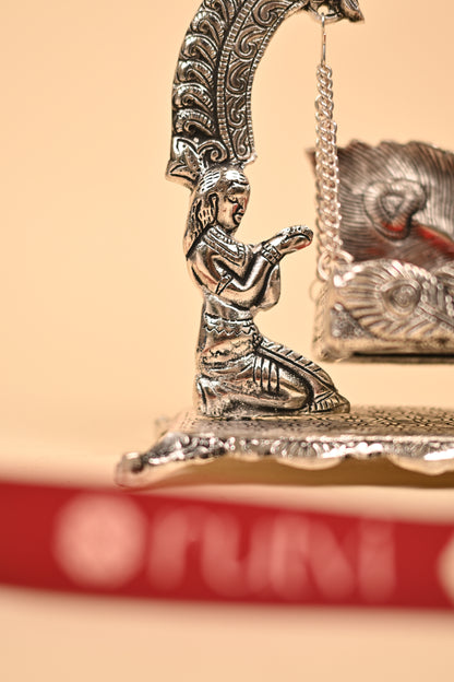German Silver Peacock Jula – Handcrafted Traditional Swing Showpiece