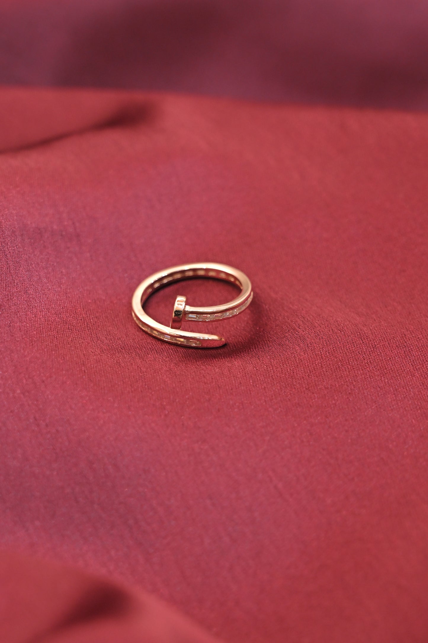modern nail wrap silver ring
