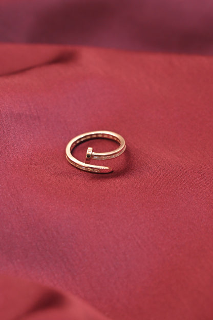 Modern Nail Wrap Silver Ring