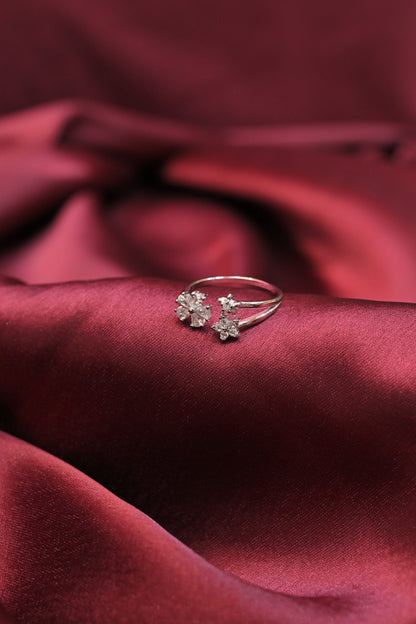 Floral Cluster Open Ring