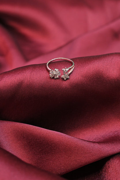 Floral Cluster Open Ring