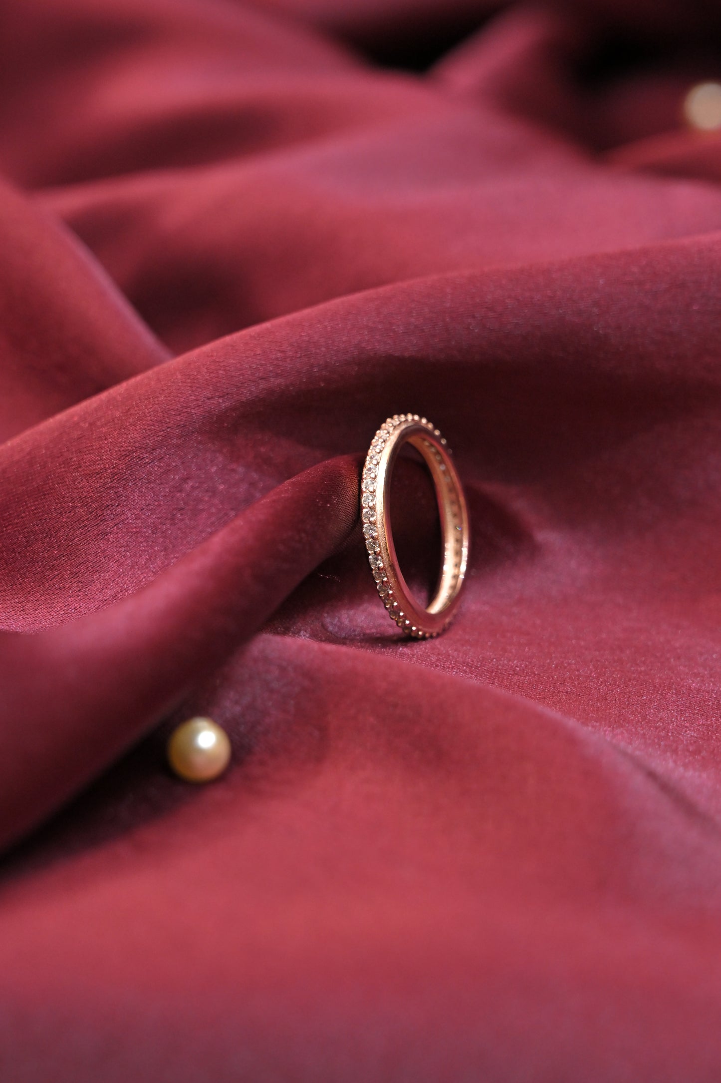 classic pavé eternity silver ring